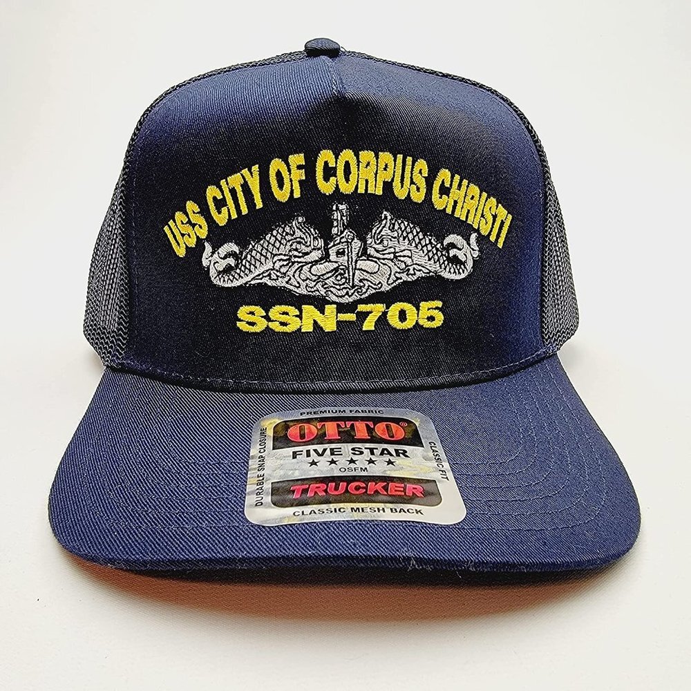 USS City of Corpus Christi  SSN-705 Submarine Service Hat Cap Mesh Snapback Blue